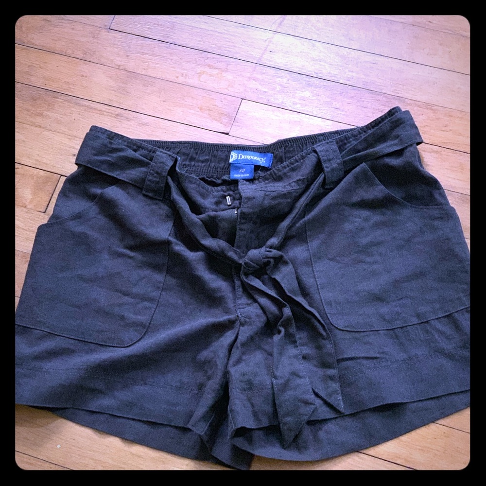 Democracy High-Rise Shorts With Belt & Pocket